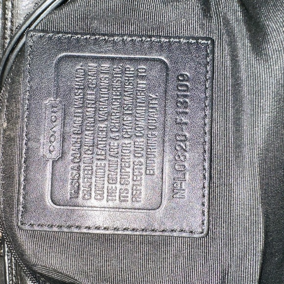 Coach Black Leather Bag with Embossed Logo - Picture 8 of 13